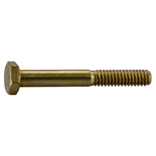 Midwest Fastener Not Graded, 1/4"-20 Hex Head Cap Screw, Plain Brass, 2 in L, 4 PK 38745 - main